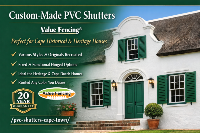 custom pvc shutters for estate developments south africa architectural shutters for cape dutch homes paintable uv resistant shutters for coastal estates heritage restoration shutters for wine estates