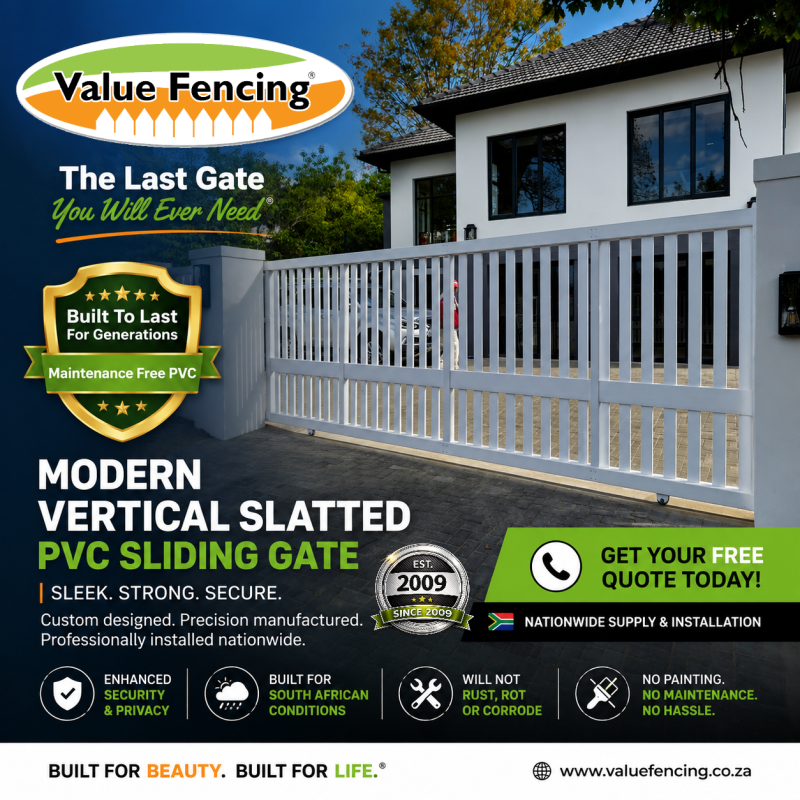vertically slatted driveway gate custom gate design automated entrance gate residential access control modern estate entrance low maintenance gate solution weather resistant gate coastal property gate